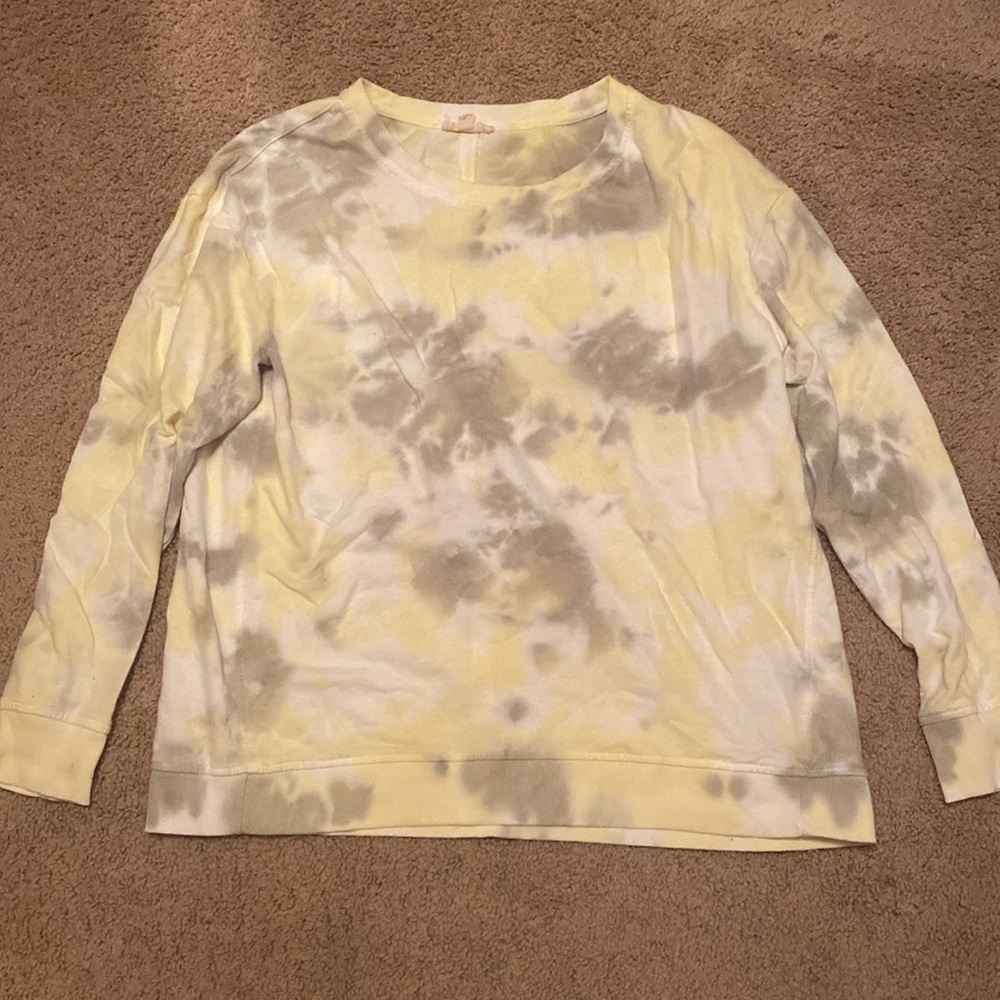 Jane and Delaney Olive Green & Yellow Tie Dye Sweatshirt